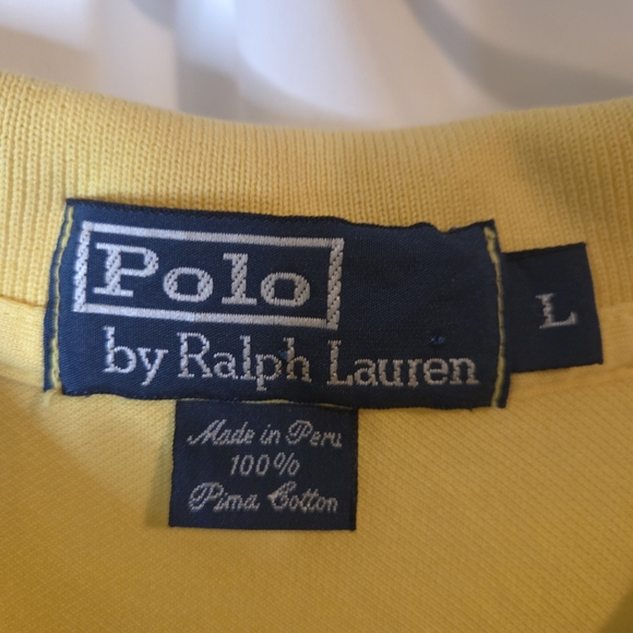 Polo by Ralph Lauren Men's Bright Yellow Polo Shirt Size L - Picture 6 of 9